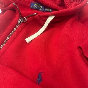 Polo Ralph Lauren Full Zip Hoodie Mens XXL Red Waffle Lined Pony Logo
